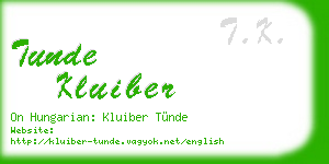tunde kluiber business card